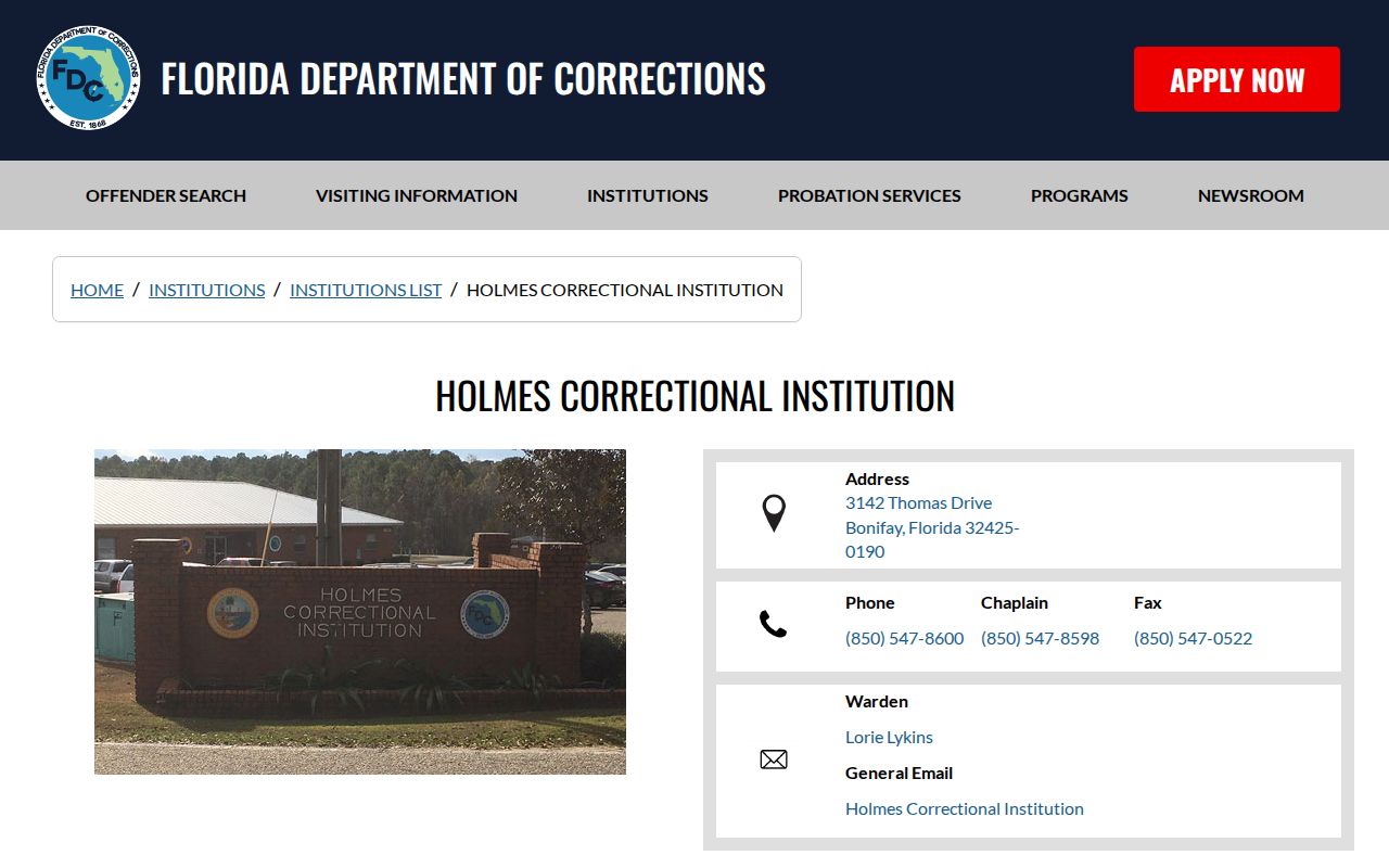 Wakulla Correctional Institution Annex release and complex record